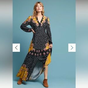 Farm Rio Boho Floral Blocked Maxi Dress